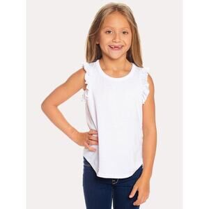 Chaser Girls’ Vintage Jersey Ruffle Sleeve Muscle Tee, Size 6